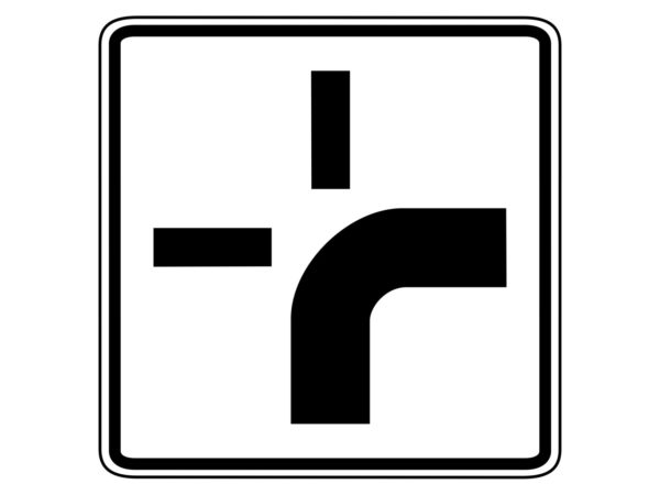 Verkehrszeichen 1002 20 Verlauf Der Vorfahrtstrasse Von Unten Nach Rechts Radfahrausbildung Grundschule